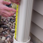 measuring downspout above standpipe